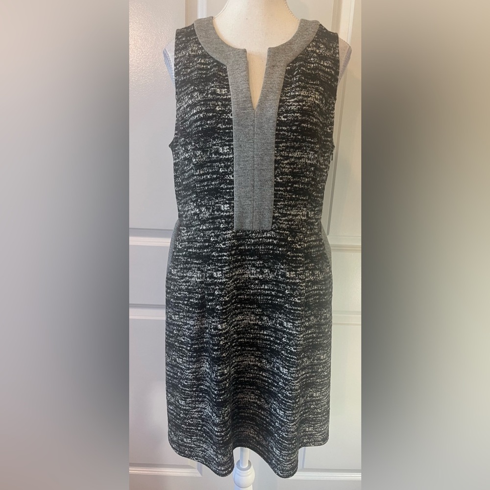 ANTHROPOLOGIE TABITHA WOMENS MARLES WHITE AND BLACK  KNIT DRESS SIZE 10 - Picture 5 of 7